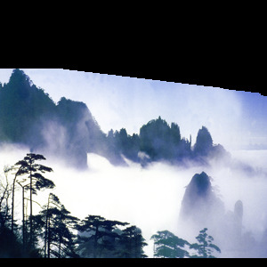中国风白色雾气水墨山水装饰元素