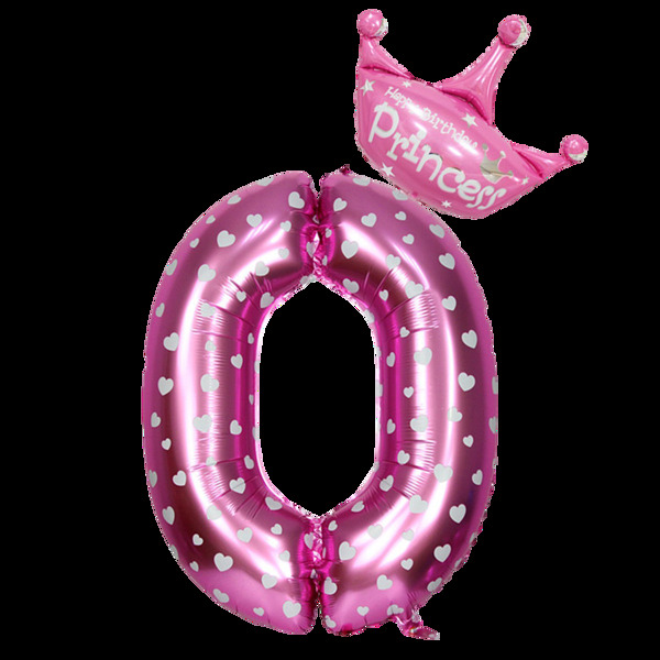 粉色气球字0