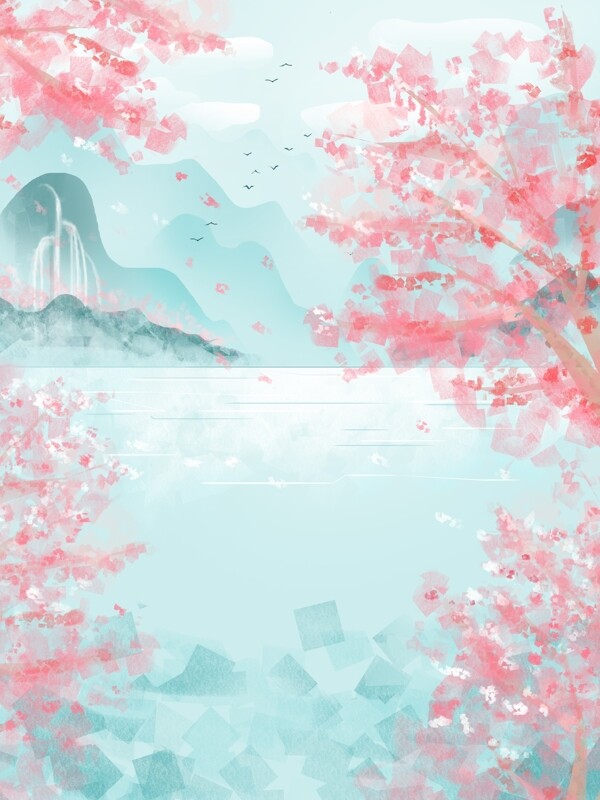 唯美春季樱花背景设计