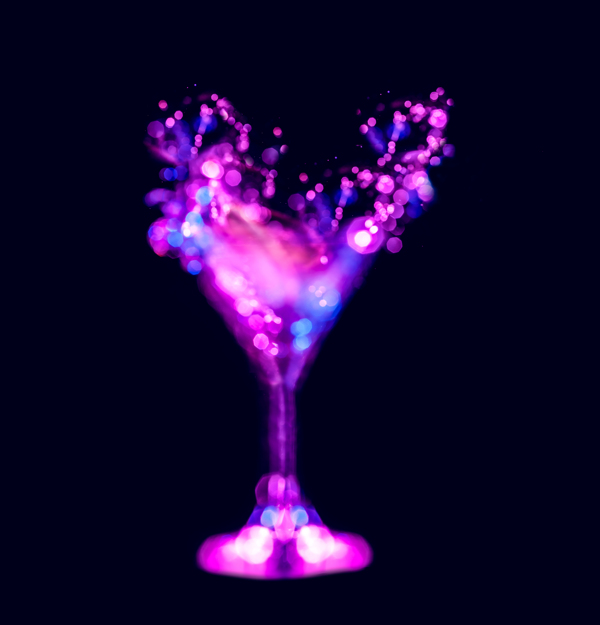 紫色朦胧的杯子