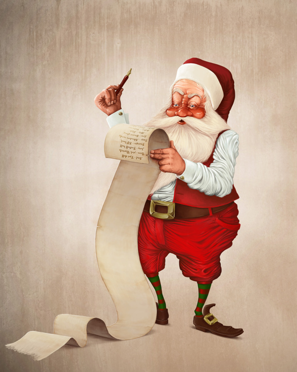 写信的圣诞老人图片