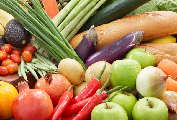 绿色蔬菜和水果图片
