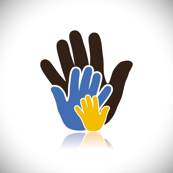 慈善手形状logo模板