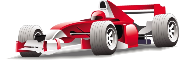 红色的F1赛车矢量图形