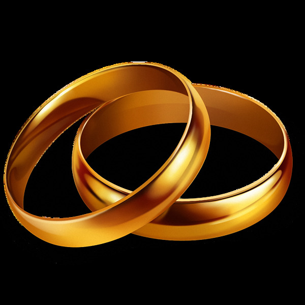 婚礼黄金戒指免抠png透明图层素材