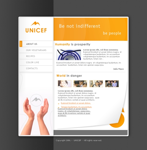 联合国儿童基金会网页模板