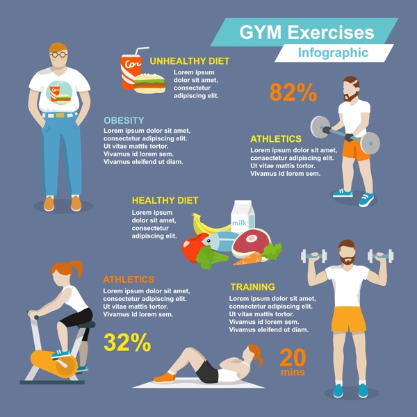 体育运动锻炼健身信息图