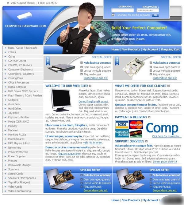 电脑数码产品展示网页