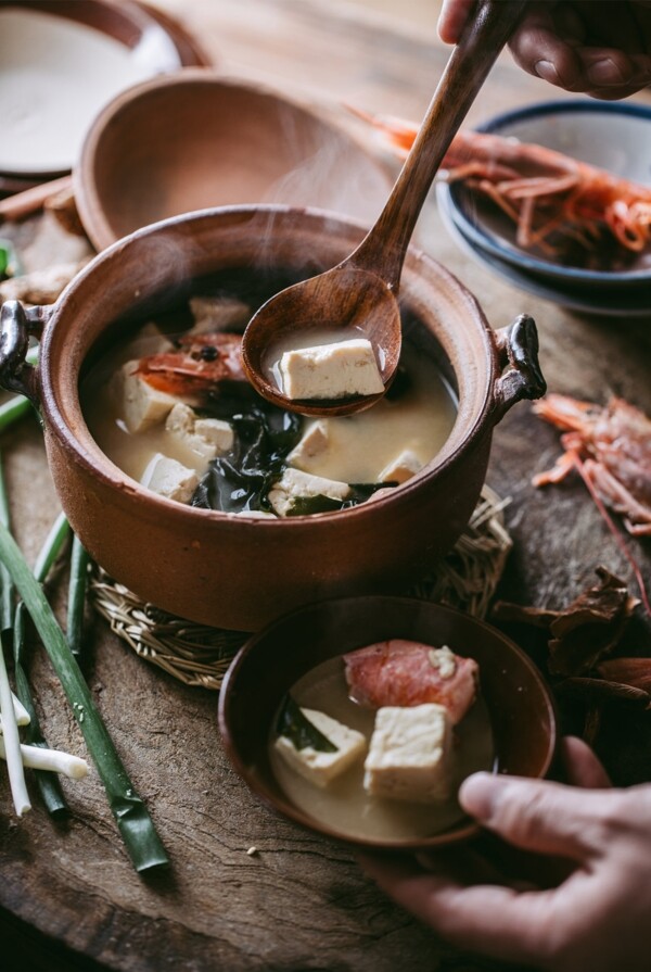 砂锅豆腐汤美食摄影图片
