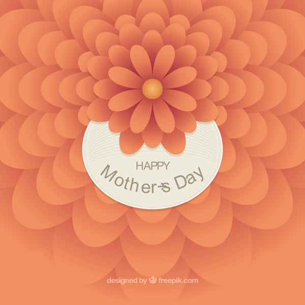 母亲节背景与抽象抽象的橙色花朵