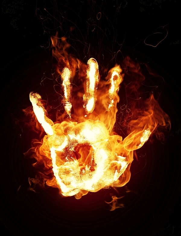 燃烧的手掌图片