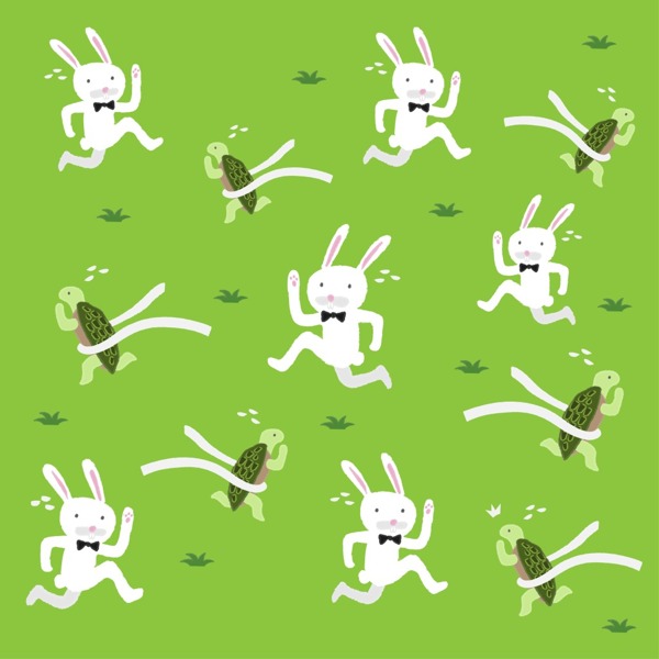 绿色动物兔子图案