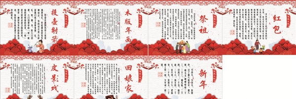 中国传统文化展板红色