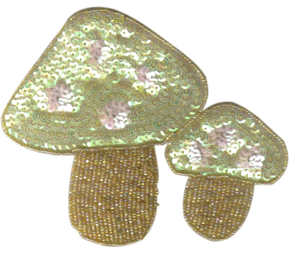 蘑菇色彩黄色粉红色钉珠免费素材