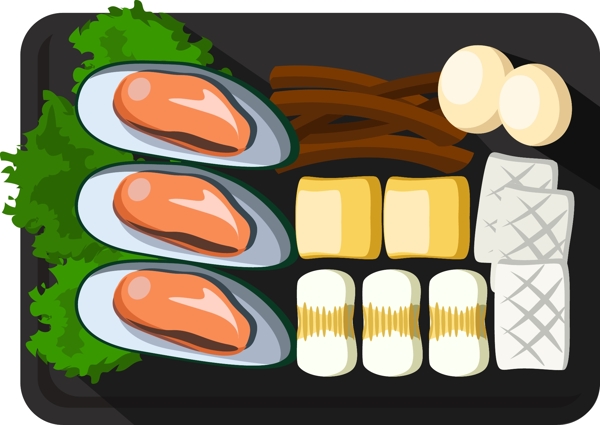 手绘烧烤食材