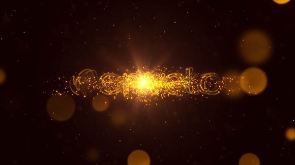 光斑中闪耀的粒子星光揭示出金属标志