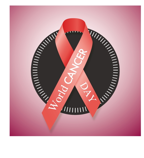 灰色的背景和红色的红丝带ribbonpink背景世界癌症日