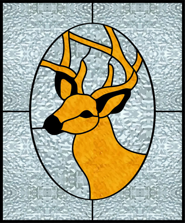 鹿的彩色玻璃