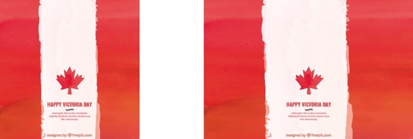 水彩加拿大国旗背景矢量素材
