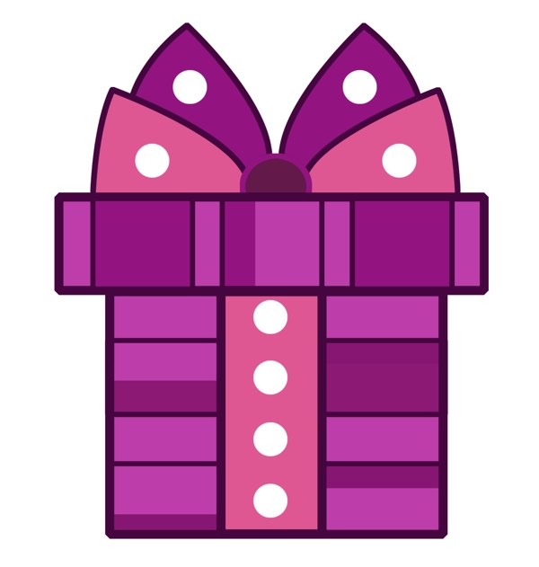 手绘紫色礼物盒插画