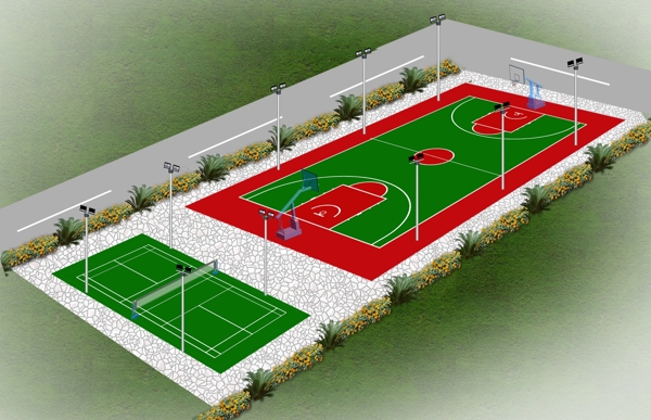 篮球场效果图设计图片
