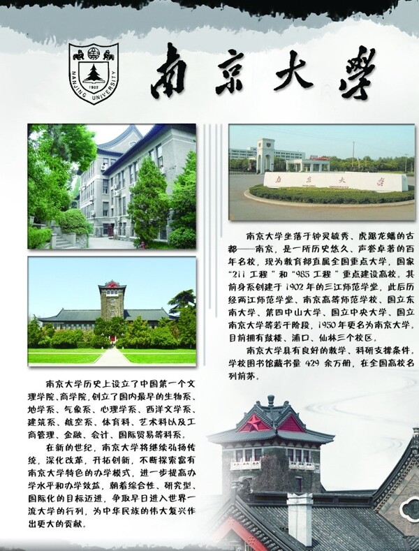 南京大学展板图片