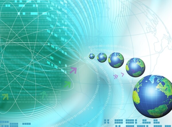 现代科技科技网络地球数字箭头光图片