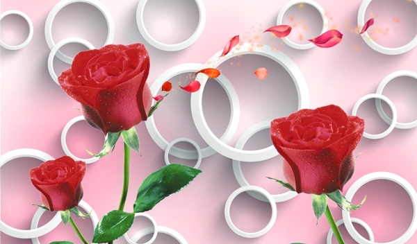 3D圆圈玫瑰