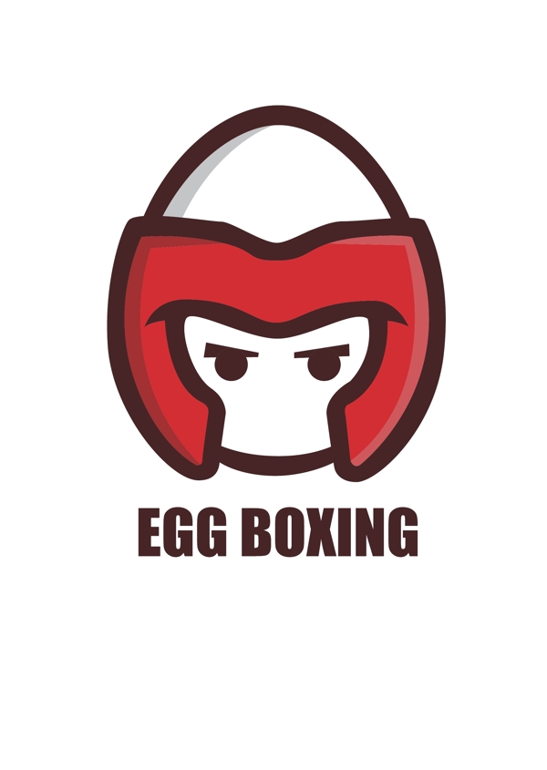 蛋蛋拳击矢量logo设计