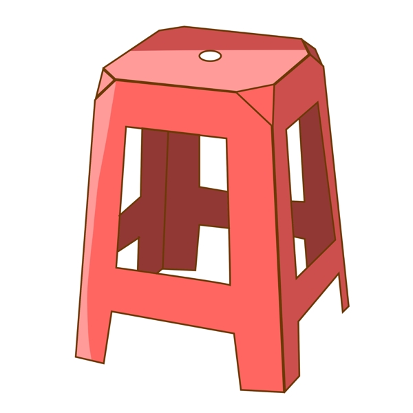 红色的塑料椅子插画