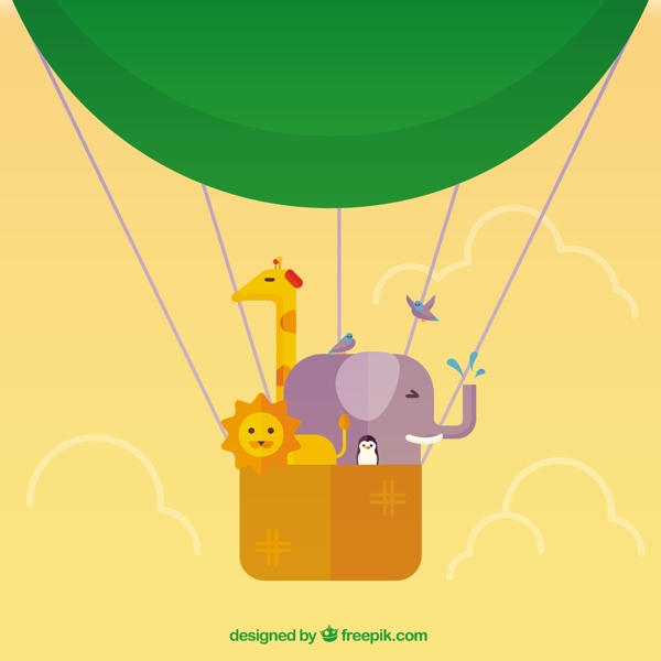 热气球与动物