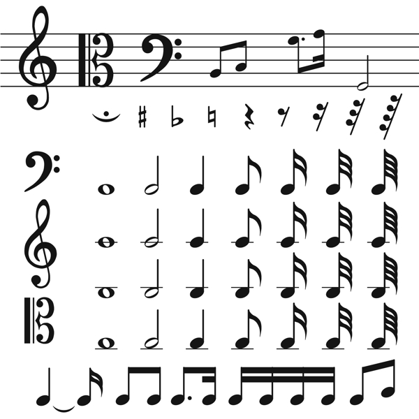 音乐符号背景矢量素材