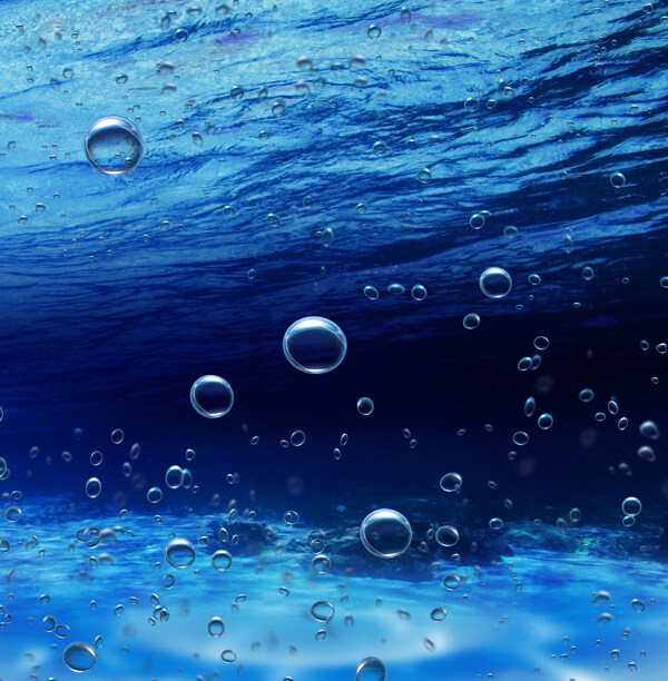 水中的蓝色水泡