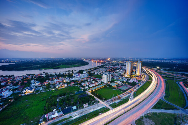 美丽城市公路风景