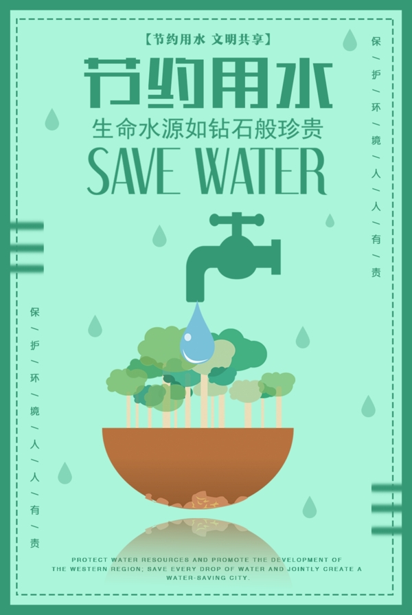 保护水资源海报