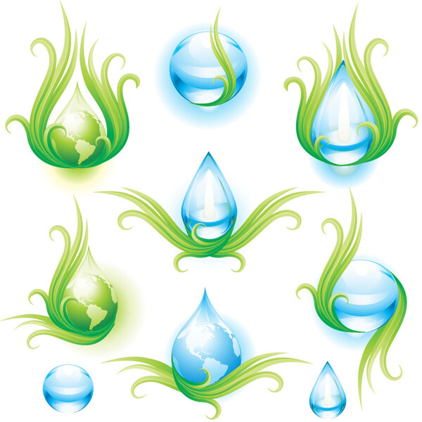绿色水纹水滴标志图片
