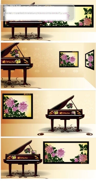 古典钢琴矢量图