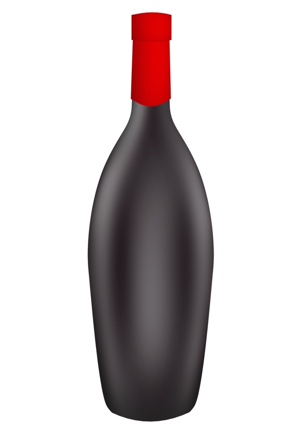 黑色的红酒瓶插图
