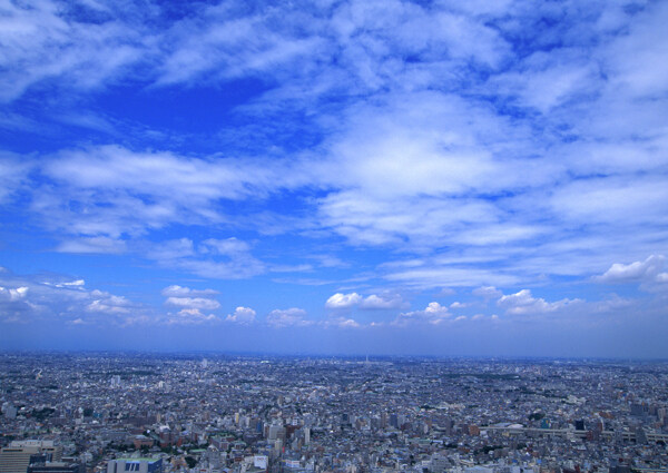 蓝天白云草地天空