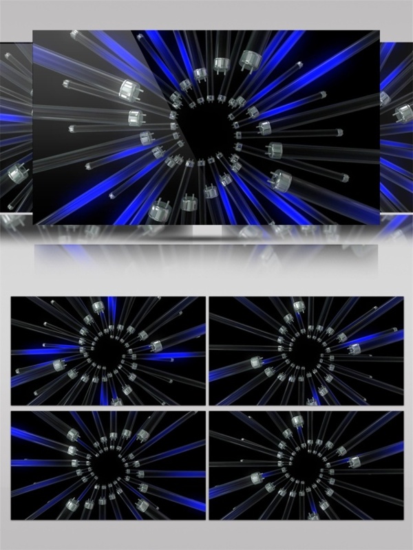 蓝色光束隧道动态视频素材