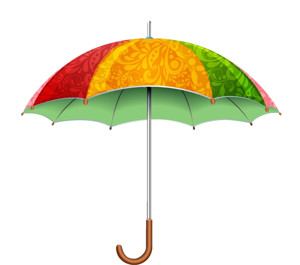 手绘彩色雨伞元素