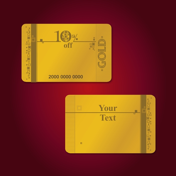 黄金折扣卡设计