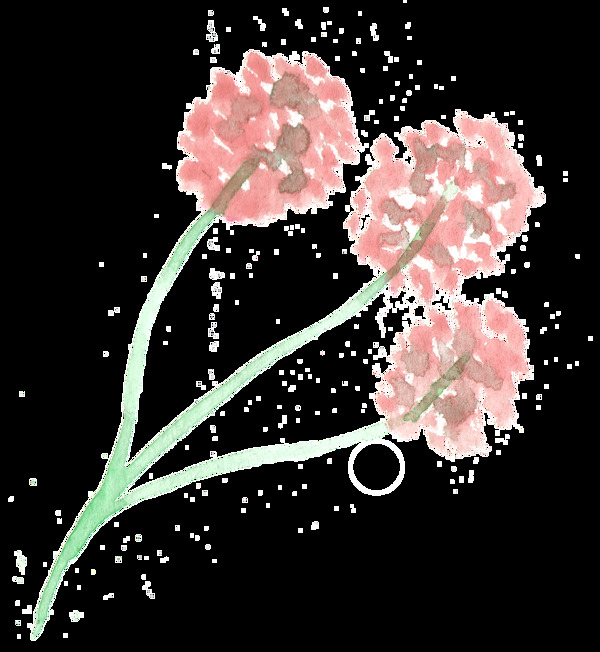 水彩花束卡通透明素材