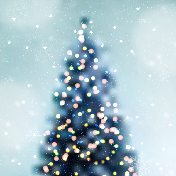 梦幻彩灯圣诞树背景图