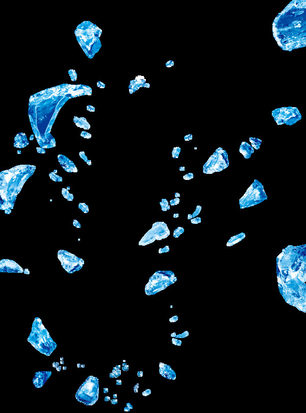 蓝色太空陨石png元素素材
