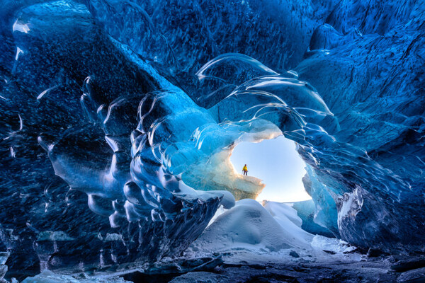 南极蓝冰冰洞风景