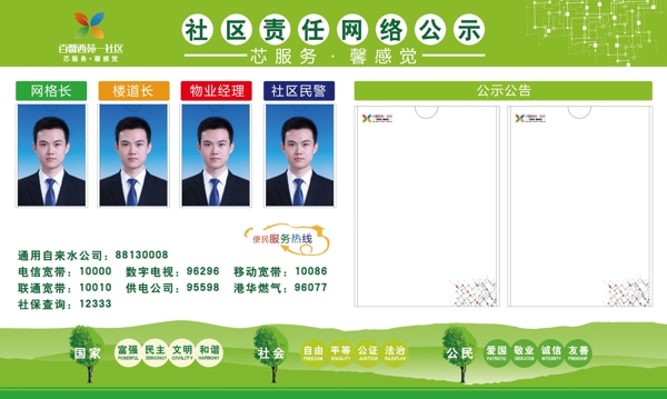 社区责任网络公示展板