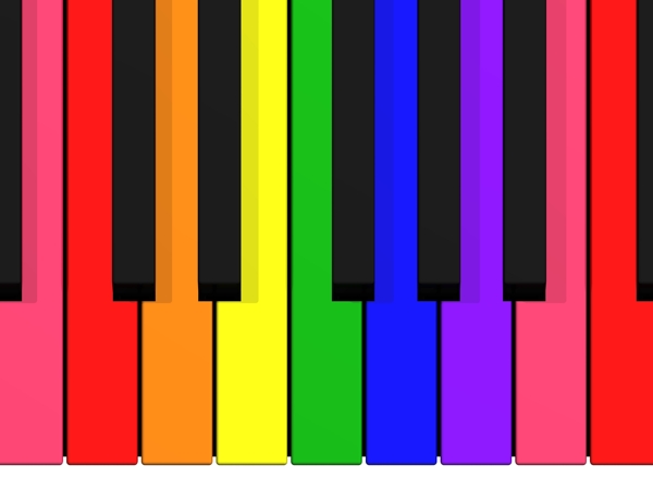 彩色钢琴按键图片素材