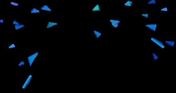 蓝色三角几何png元素素材