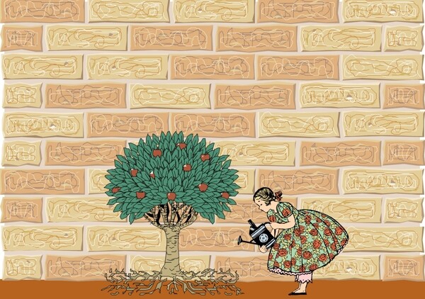 褚黎丽做墙女人浇苹果树ai图片